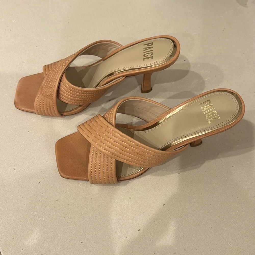PAIGE Leigh open toe sandals in blush leather - Picture 4 of 13